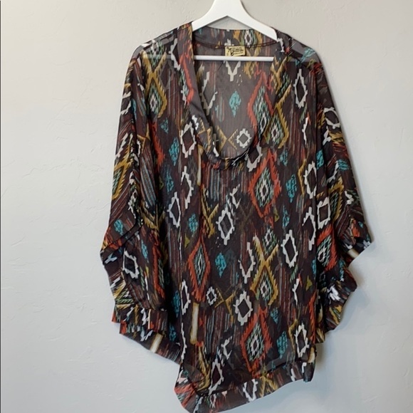 Show me your Mumu brown Aztec tunic. - Picture 1 of 13
